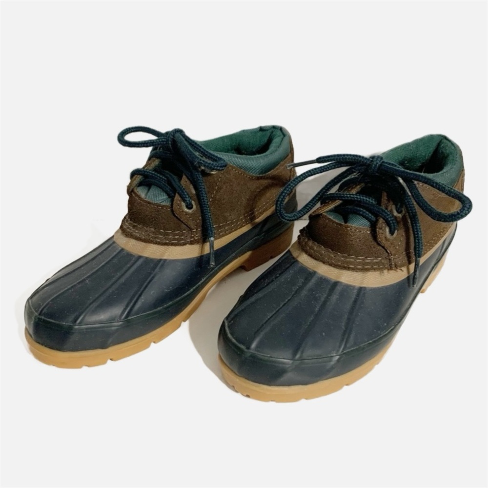Vintage G H Bass & Co Lace Up Rubber Rain / Snow Booties Leather Trim 🔵🟢🟤